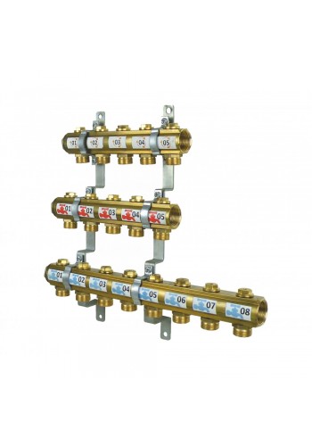 Rozdzielacz do wody użytkowej - 4x cyrkulacja, 4x ciepła, 6x zimna