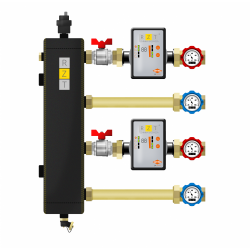 Układ ze sprzęgłem hydraulicznym DN25 - 2 obiegi bezpośrednie