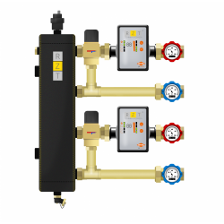Układ ze sprzęgłem hydraulicznym DN25 - 2 obiegi z zaworem termostatycznym