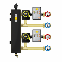 Układ ze sprzęgłem hydraulicznym DN25 - 2 obiegi z zaworem obrotowym i siłownikiem