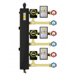 Układ ze sprzęgłem hydraulicznym DN25 - 3 obiegi z zaworem obrotowym i siłownikiem